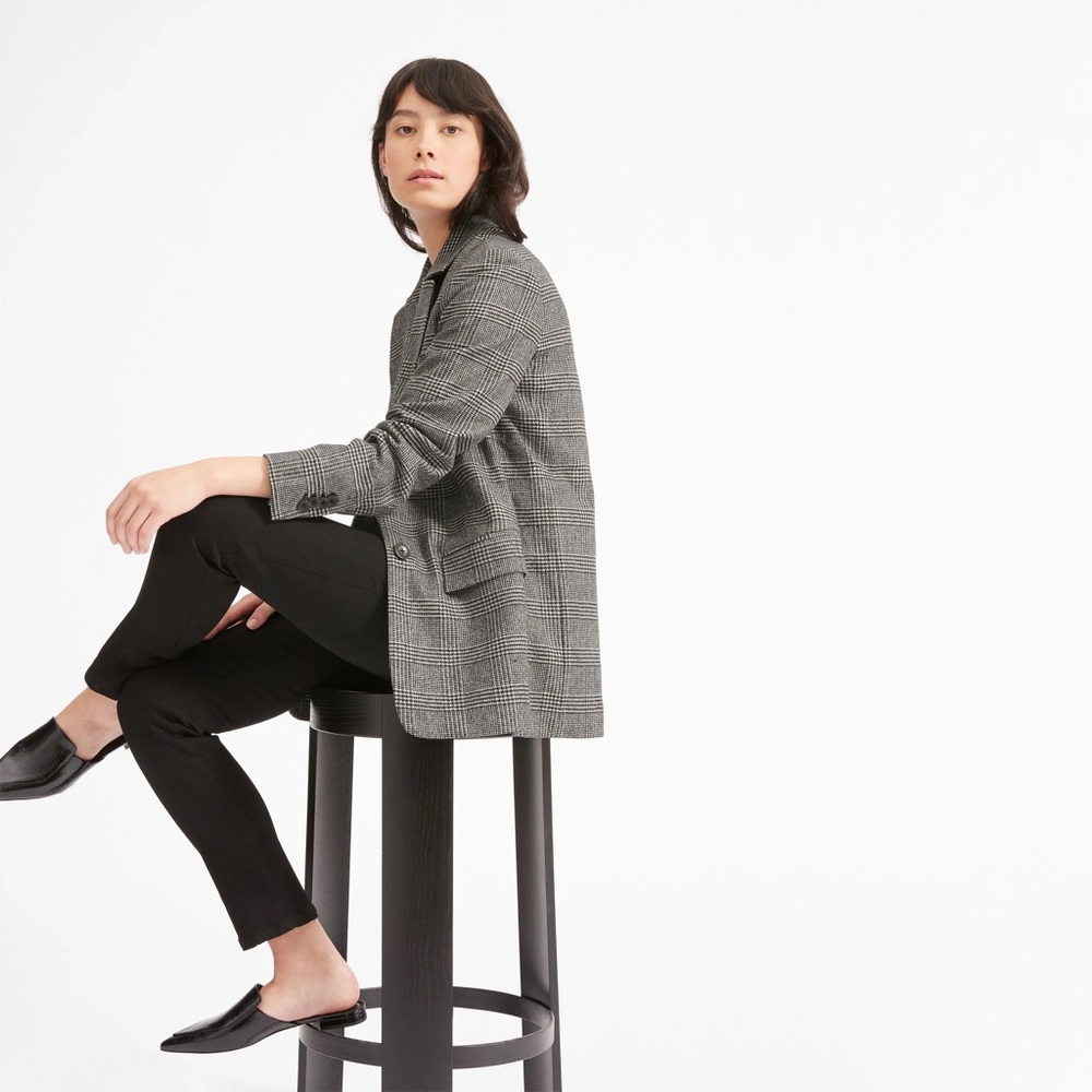 Everlane Oversized Blazer Wool Plaid size 12